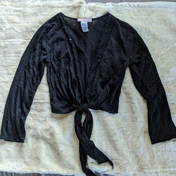 Vintage Y2k Black bolero shrug - Picture 2 of 8